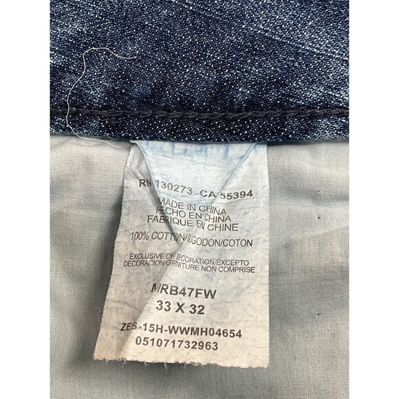 Rock 47 By Wrangler Blue Boot Cut Jeans 33x32 Mens Denim Pants - Picture 4 of 10